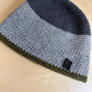 Gray Crochet Multicolor Warm Knit Winter Cap Beanie O/S